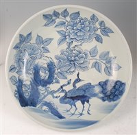 Lot 1308 - A Chinese export blue and white bowl, of good...