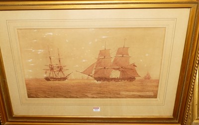 Lot 1466 - William Joy (1803-1867) - Naval ships on the...