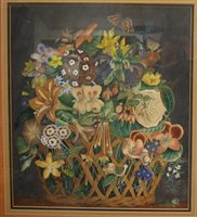 Lot 1473 - Circa 1900 school - Still life with flowers in...