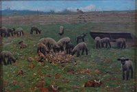 Lot 1462 - Dewey Bates (American 1851-1899) - Lambs...