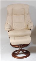Lot 456 - A contemporary cream leather and formed...