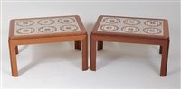 Lot 430 - A pair of 1960s G-Plan teak and tile top inset...