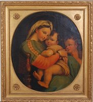 Lot 1488 - After Raphael - Madonna and Child, oil on...