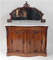 Lot 1614 - A Victorian rosewood serpentine front...