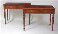 Lot 1598 - A pair of figured walnut and oak crossbanded...