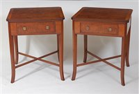 Lot 1600 - A pair of figured walnut and oak crossbanded...