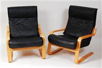 Lot 458 - A pair of 1980s Danish formed laminate...