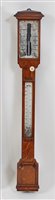 Lot 1531 - A Victorian oak stick barometer, the ivory...