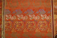 Lot 1313 - A circa 1900 Chinese bolt of uncut silk fabric,...