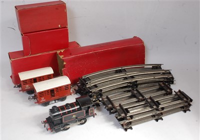Lot 499 - Small tray ten Chad Valley wagons, with 'The...