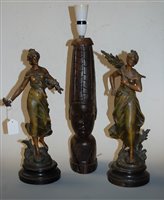 Lot 2 - After Moreau - a pair of French spelter...