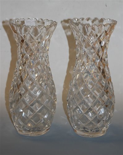 Lot 7 - A pair of large early 20th century cut glass...