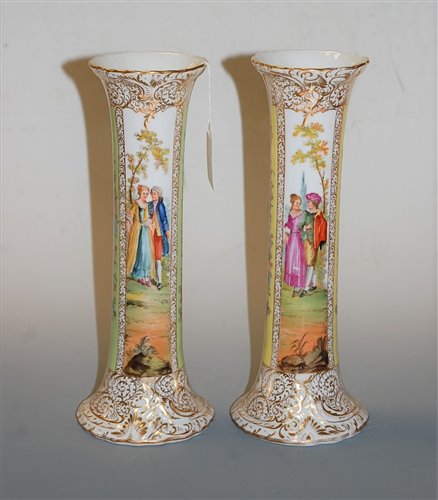 Lot 21 - A pair of late 19th century Dresden porcelain...
