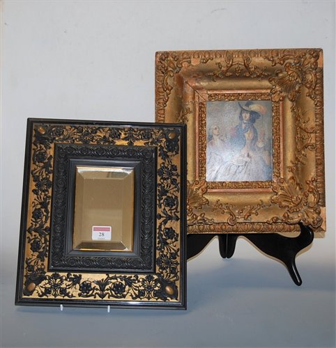 Lot 28 - A Rococo style wall mirror, the rectangular...