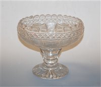 Lot 36 - A large 19th century cut glass pedestal bowl,...