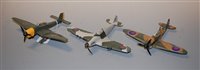 Lot 37 - Three Dinky Toys diecast models of aeroplanes,...