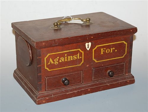 Lot 41 - A 19th century mahogany ballot box, of...