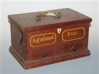Lot 41 - A 19th century mahogany ballot box, of...