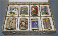 Lot 43 - A set of eight Chinese cloisonne jars and...