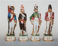 Lot 53 - A set of four continental porcelain figures of...