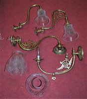Lot 77 - Four various lacquered brass single sconce...