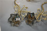 Lot 107 - A pair of Art Nouveau style lacquered brass...