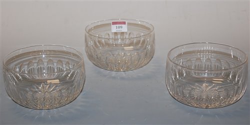 Lot 109 - A set of ten cut glass table finger bowls