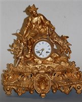 Lot 113 - A late 19th century gilt metal cased mantel...
