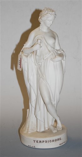 Lot 134 - A parian figure of a semi nude maiden in...