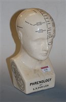 Lot 135 - A reproduction crackle glazed phrenology bust...