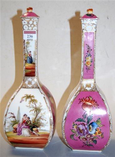 Lot 236 - A pair of late 19th century Dresden porcelain...
