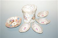 Lot 240 - A set of four Dresden porcelain bonbon dishes,...