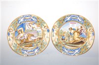 Lot 251 - A pair of Italian maiolica plates, dia.20.5cm