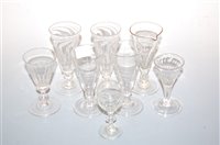 Lot 256 - Assorted principally 19th century wine glasses,...