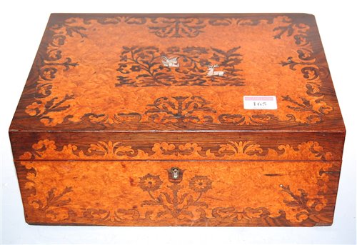 Lot 165 - A Victorian rosewood amboyna and mother of...