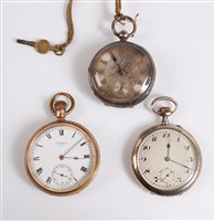 Lot 328 - A 19th century silver open face pocket watch,...