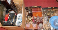 Lot 188 - Three boxes of miscellaneous items to include...