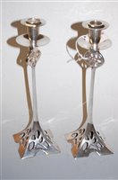 Lot 281 - A pair of Art Nouveau style silver plated...