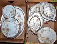 Lot 204 - A Victorian part dinner service, hand-painted...