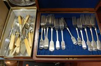 Lot 300 - A 1920s mahogany cutlery canteen, containing...