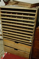 Lot 1143 - A mid-20th century limed oak paint sample shop...