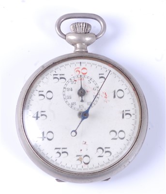 Lot 160 - A military issue nickel cased open face pocket watch