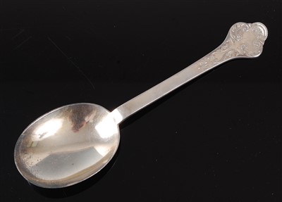 Lot 355 - A Geo. V. silver trefid spoon