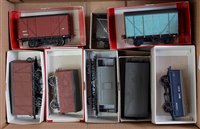 Lot 299 - Tray containing nine kit built goods wagons,...