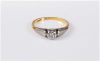 Lot 416 - An 18ct and platinum diamond solitaire ring,...