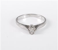 Lot 449 - A platinum diamond solitaire ring, the round...