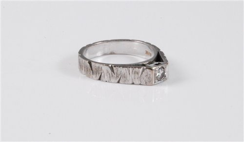 Lot 2661 - An 18ct white gold diamond solitaire ring, the...