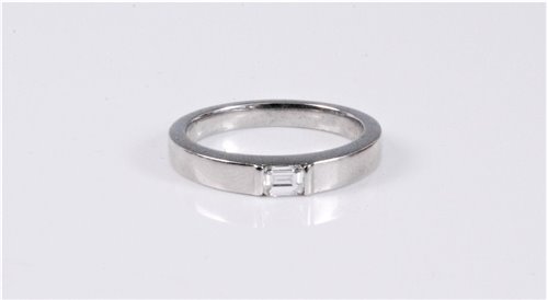 Lot 2641 - A platinum and diamond solitaire ring, the...