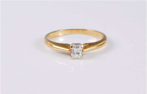 Lot 2653 - An 18ct fancy cut diamond ring, the fancy cut...