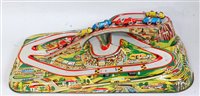 Lot 3184 - A Teknofix No. 311 tinplate rally 65 play set,...
